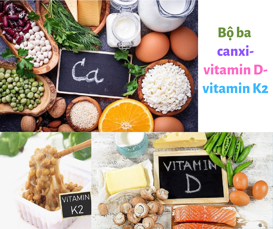 Canxi- vitamin D và vitamin K2 là 3 vi chất quan trọng nhất của quá trình tạo xương